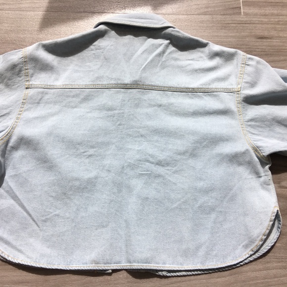 Zara cropped denim shirt (women, xs, light blue denim) - Picture 5 of 5